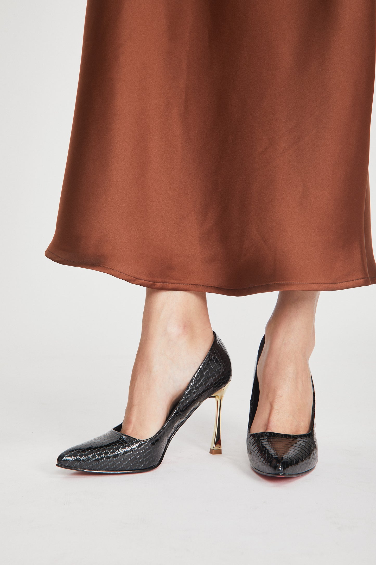 STILETTOS MALI / CROCO BLACK